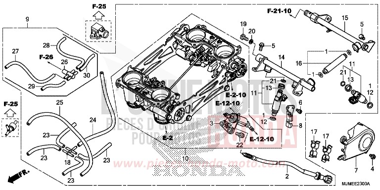 CORPS DE PAPILLON de VFR800X "Crossrunner" PEARL GLARE WHITE (NHB53) 2015